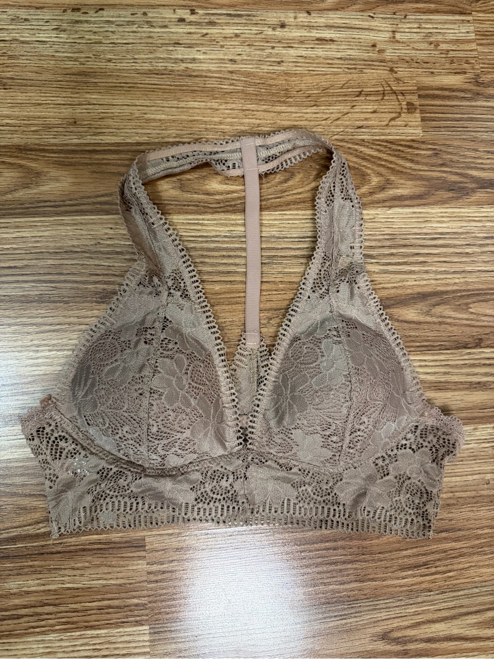Lace Racerback Bralette in Taupe